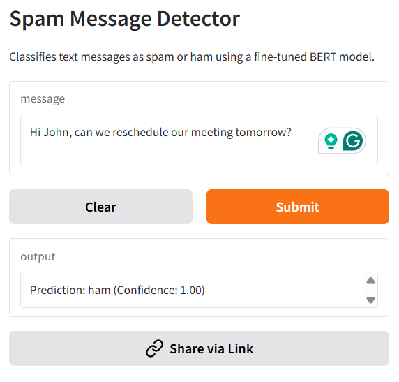 Spam Detector Demo